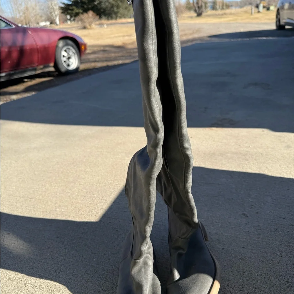 JustFab Charcoal Knee-High Boots